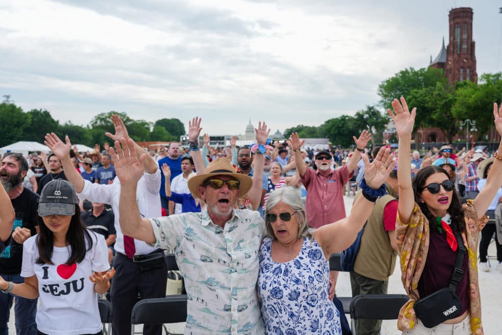 Crowds pack into Washington's National Mall for prayer rally